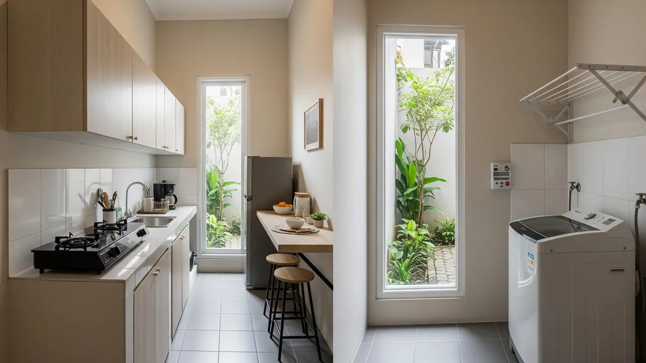 Model Dapur dan Jemuran Kecil Samping Rumah