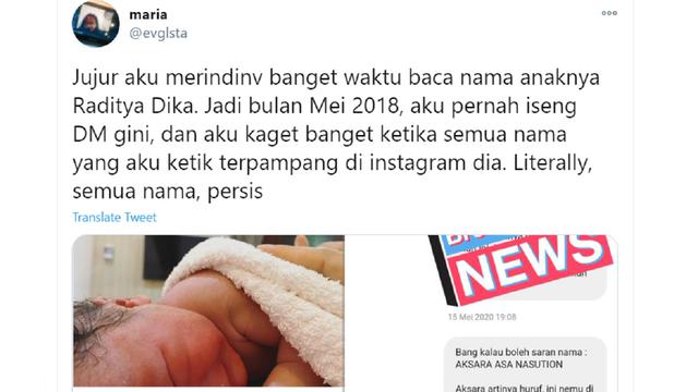 Viral, Warganet Mengaku Sumbang Nama Anak Kedua Raditya Dika dan Anissa