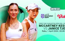 Live Streaming Charleston Open 2026 Round of 32: McCartney Kessler vs Janice Tjen, Eksklusif di Vidio