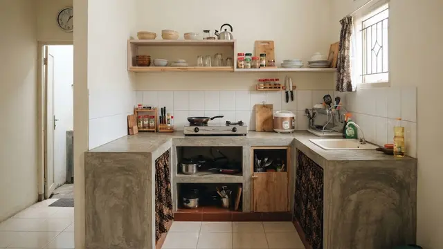 9 Inspirasi Meja Dapur Permanen untuk Ruang Memasak yang Sempit, Manfaatkan Setiap Sudut