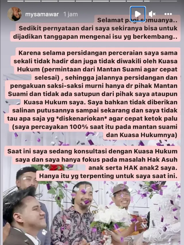 Unggahan Mawar AFI. (Foto: Dok. Instagram @mysamawar)