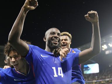 Tim sepak bola tuan rumah Olimpiade 2024, Prancis berhasil melangkah ke final usai mengandaskan perlawanan Mesir di babak semifinal. (AP Photo/Silvia Izquierdo)