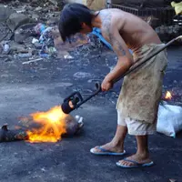 Anjing Dibakar Hidup - hidup Bikin Netizen Geram (foto: istimewa)
