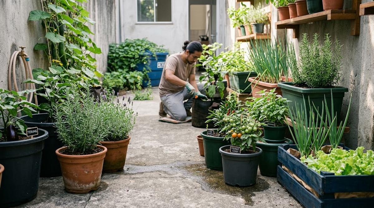 Cara Membuat Halaman Sempit Jadi Kebun Produktif Estetik