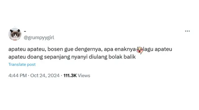 Cuitan bosan dengerin lagu APT ini bikin ngakak