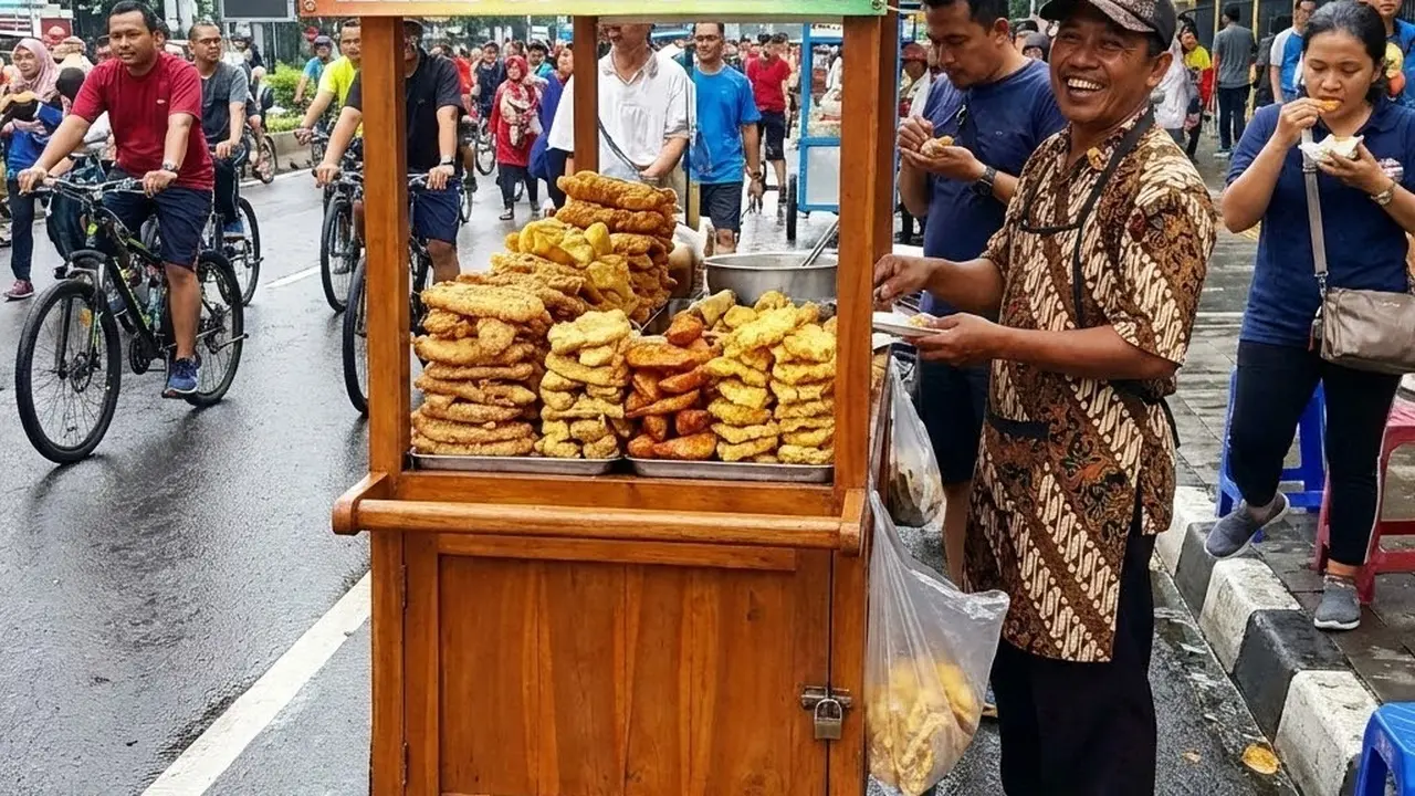 Jualan buah goreng