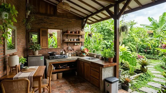 6 Inspirasi Dapur Belakang Rumah yang Adem Tanpa AC, Sejuk Sepanjang Hari