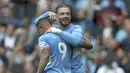 Manchester City langsung merespon hasil buruk di pekan pembuka Liga Inggris 2021/2022 dengan kemenangan besar 5-0 atas Norwich City pada pekan kedua, Sabtu (21/8/2021) di Etihad Stadium. Pemain anyar Jack Grealish mampu mencetak gol perdananya bagi The Citizens. (Foto: AFP/Adrian Dennis)