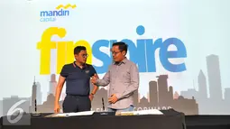 Direktur Finance & Treasury Bank Mandiri, Pahala N Mansury saat menghadiri pegelaran Finspire di Jakarta, Rabu (9/11). Finspire merupakan ajang untuk pengembangan startup di bidang financial technology. (Liputan6.com/Angga Yuniar)