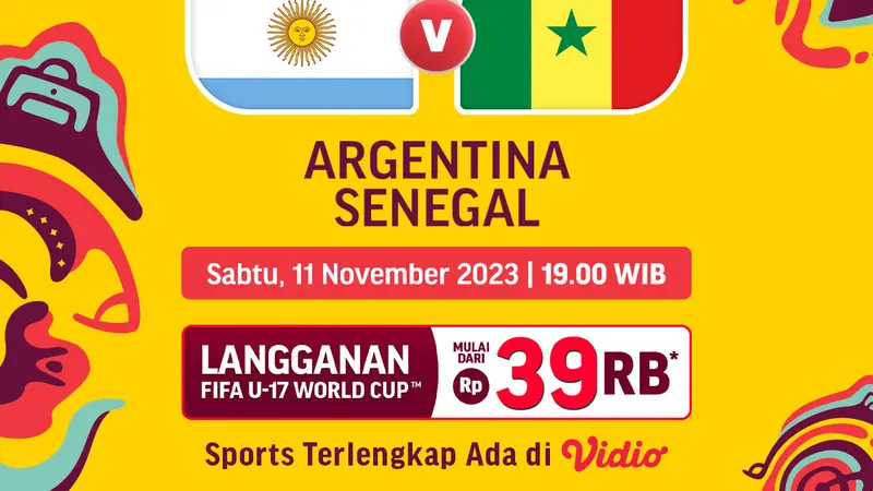 Jadwal dan Link Streaming Argentina U-17 vs Senegal U-17 di Vidio