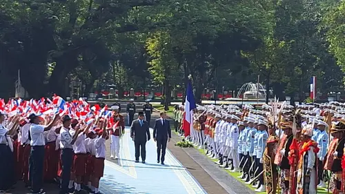 Presiden Prabowo Subianto menerima kunjungan kenegaraan Presiden Prancis, Emmanuel Macron di Istana Merdeka Jakarta, Rabu (28/5/2025)