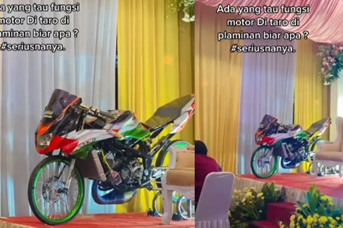 Motor di pelaminan (TikTok/@chepysyahrizal)