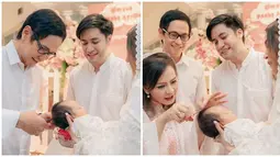 Setelah Kevin Aprilio, Addie MS dan Memes kemudian bergantian memotong rambut sang cucu. Senyuman terlukis di wajahnya, musikus berusia 65 tahun ini tak bisa sembunyikan rasa bahagianya. Baby Kimova adalah cucu pertama dan tentunya akan menjadi cucu kesayangannya, Memes yang tampak gemas dengan sang cucu ketika memotong rambutnya bikin Addie MS dan Kevin tersenyum. (Liputan6.com/IG/@vicymelanie)