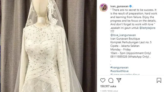 Ivan Gunawan Unggah Foto Gaun Pengantin, Benarkah untuk Lesti Kejora?
