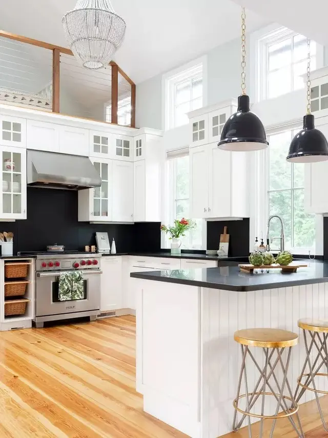 Kombinasi Warna Cat Dapur dengan Lemari Putih