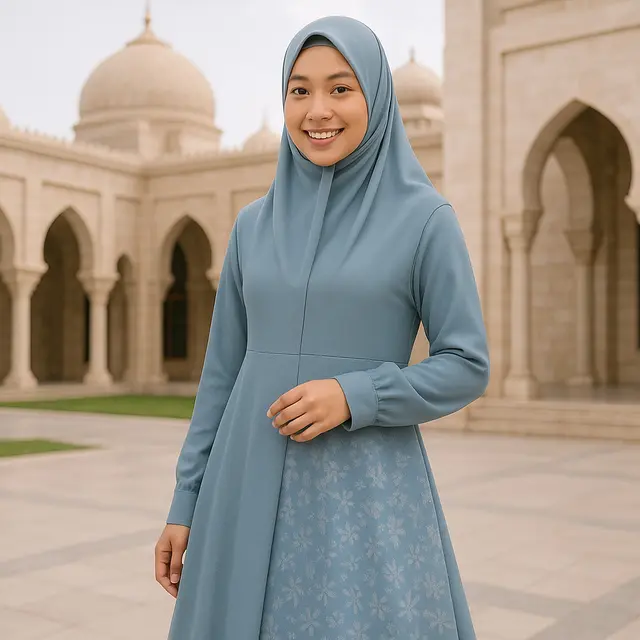 Pilihan Gamis Warna Pastel Kombinasi