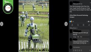 Gambar tangkapan layar&nbsp;foto yang diklaim sebagai robot petani super canggih buatan China. (sumber: Facebook)