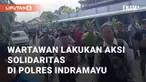 Seratusan wartawan dari berbagai media di Indramayu datangi Polres Indramayu. Senin (27/5/2024). Kedatangan mereka menyusul adanya ancaman yang dialamatkan wartawan