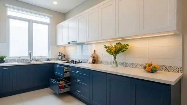 Desain Dapur Two-Tone