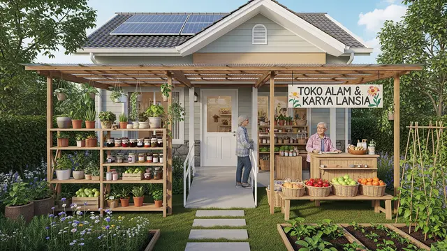 Desain Rumah Lansia yang Masih Aktif Jualan di Depan Rumah