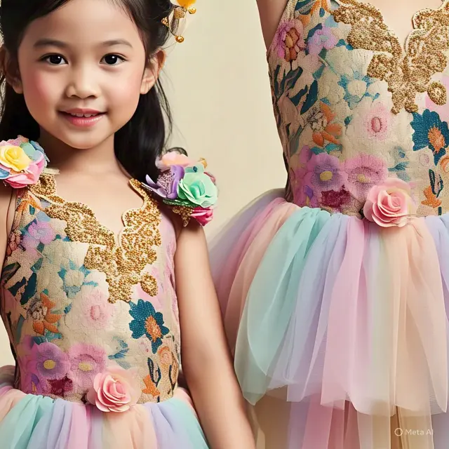 Dress Brokat Anak dengan Aksen Tutu