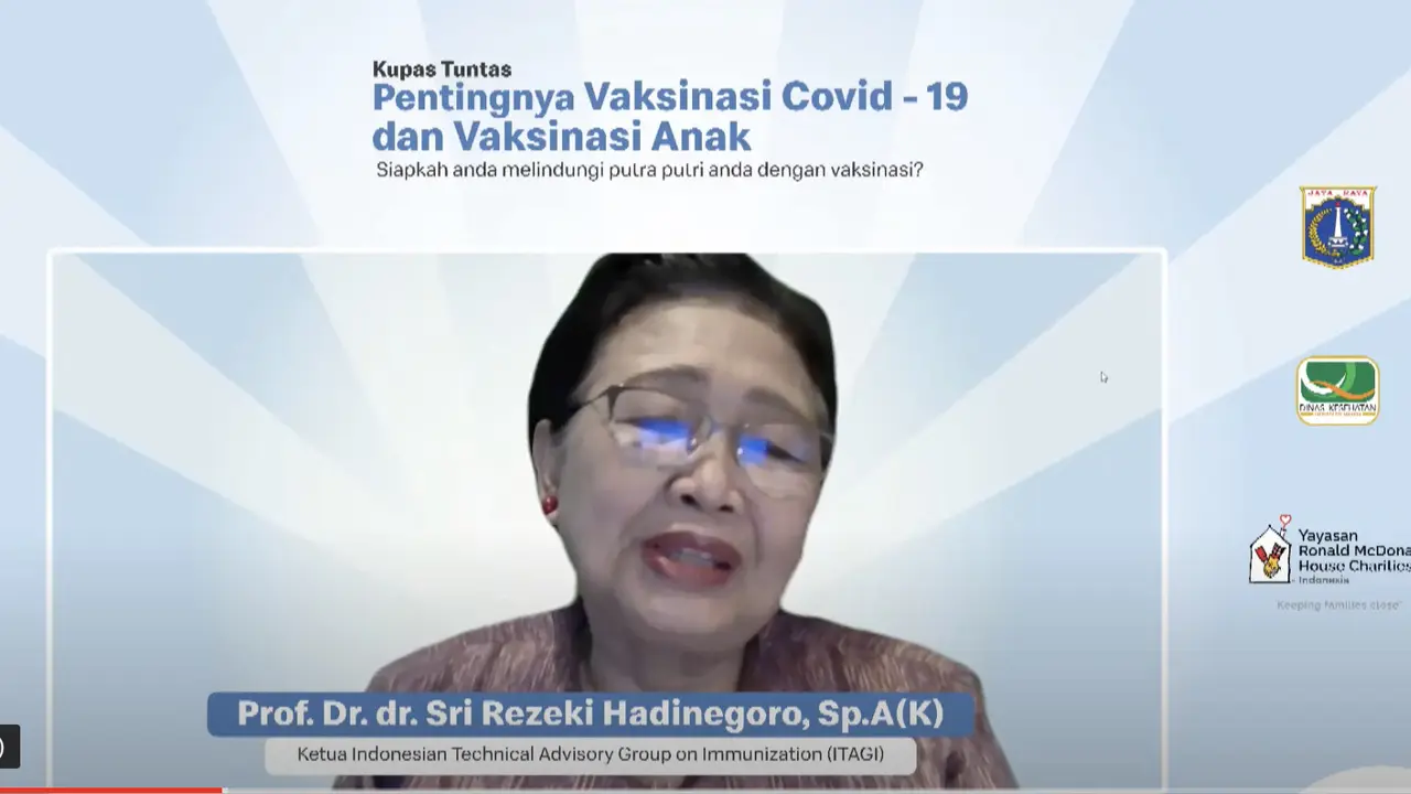 Ketua Indonesian Technical Advisory Group on Immunization (ITAGI) Prof. Dr. dr. Sri Rezeki Hadinegoro, Sp.A(K)