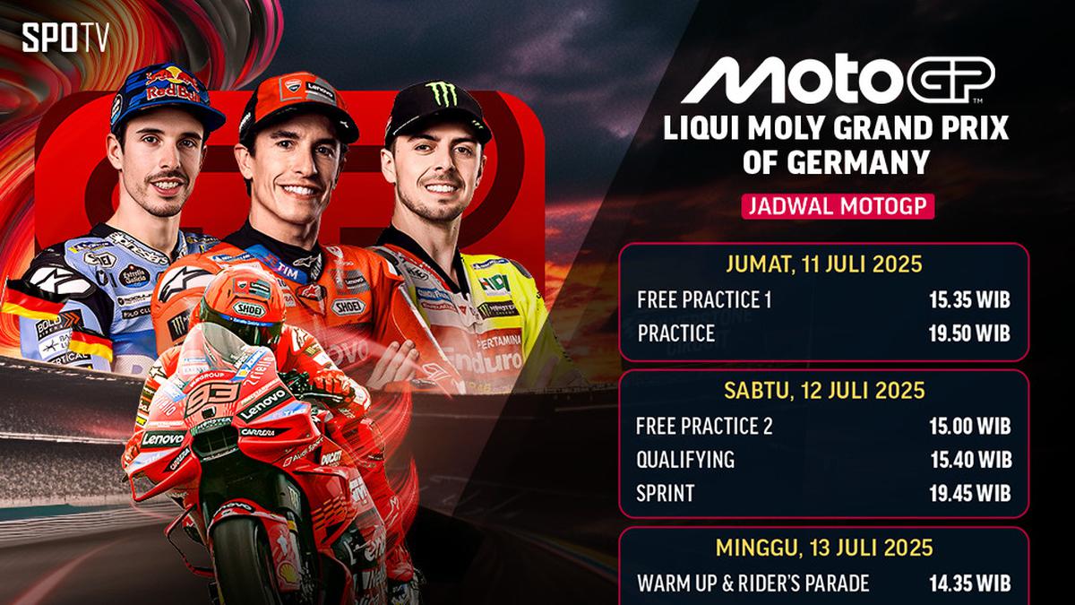 Jadwal Siaran Langsung MotoGP Jerman 2025 di Vidio Akhir Pekan Ini