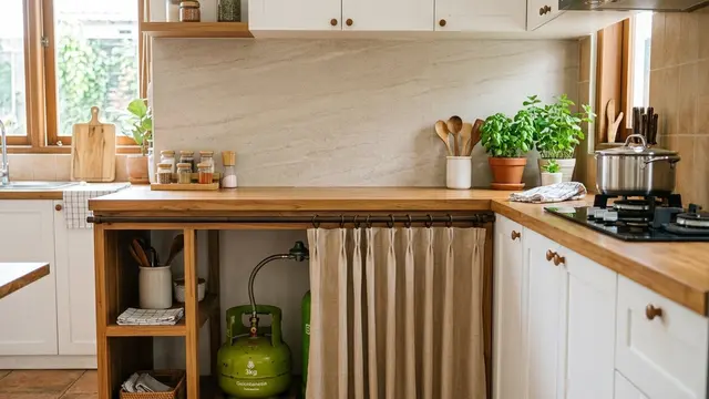 Desain Tempat Tabung Gas di Kitchen Set yang Estetik