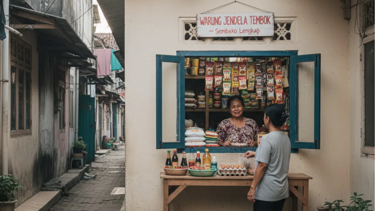 Warung sembako di gang sempit (Foto: Gemini AI)