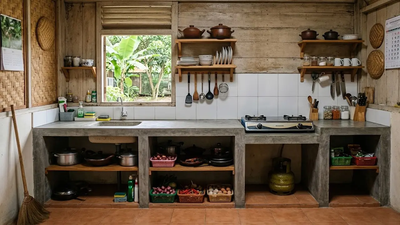7 Desain Dapur Rumah Kampung yang Sederhana tapi Terlihat Bersih dan Rapi