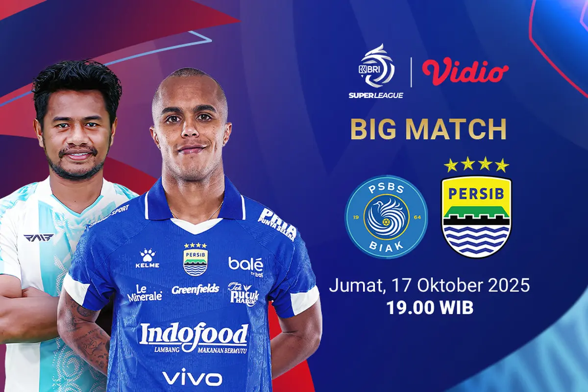 Saksikan siaran langsung BRI Super League PSBS Biak vs Persib eksklusif di Vidio. (dok. vidio.com)