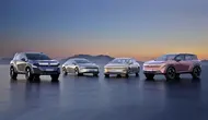 Konsep mobil energi baru Nissan Era, Evo, Epoch, dan Epic (dari kiri ke kanan) serbu Beijing Auto Show 2024. (Nissan)