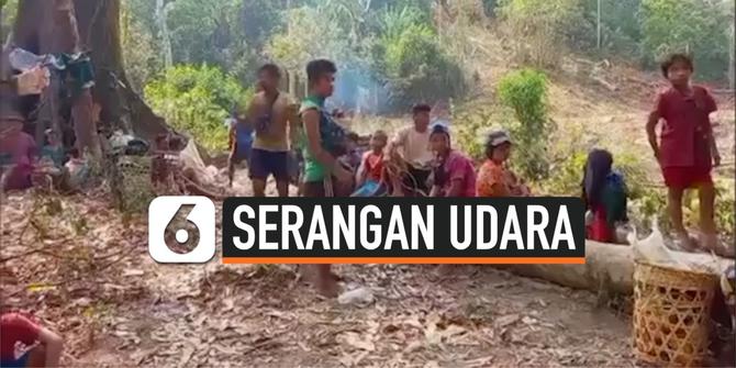VIDEO: Penduduk Desa Karen Sebrangi Thailand untuk Hindari Serangan Udara Militer Myanmar