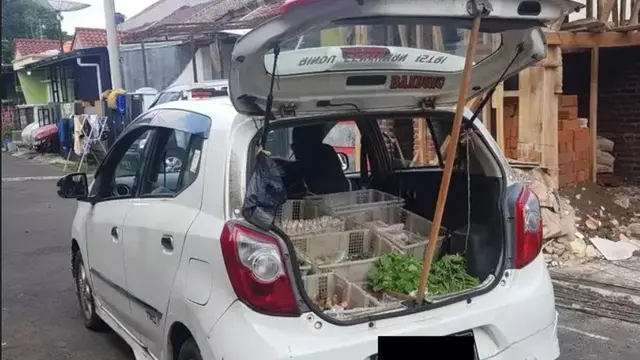 6 Potret Orang Jualan Sayur Pakai Mobil Mewah, Alih Fungsi Jadi Lapak Sayuran