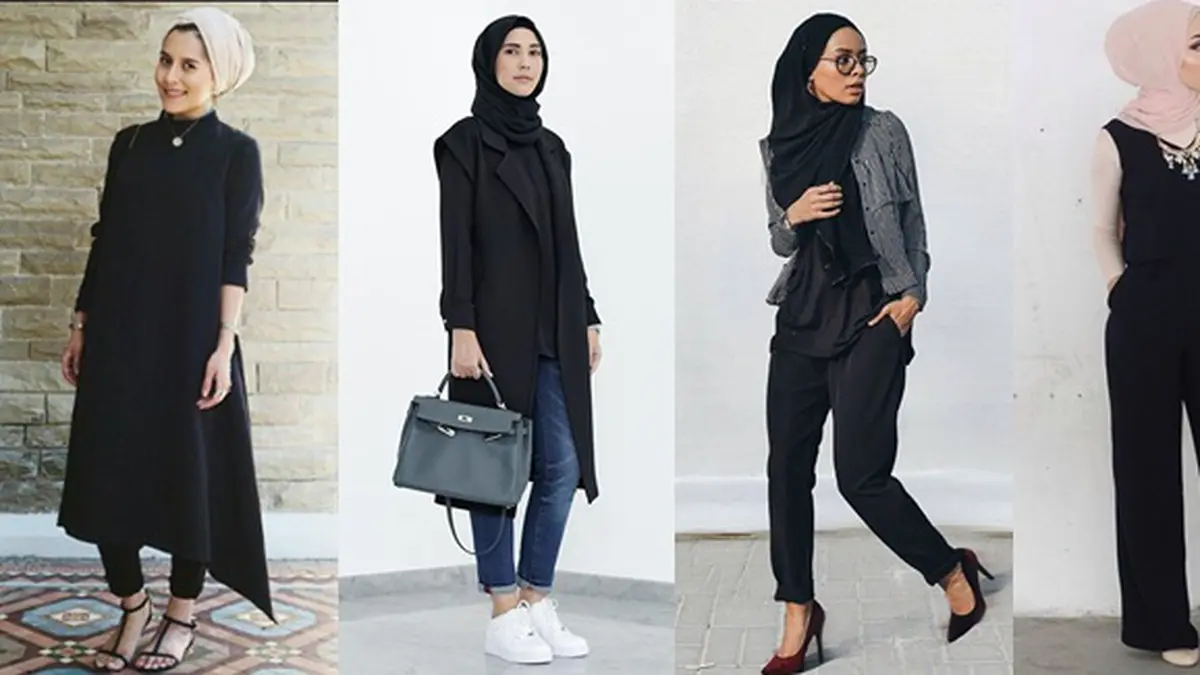 12 Inspirasi Style Black Hijab Wajib Kamu Coba di Bulan Ramadan Photo Fimela