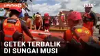 Perahu getek yang membawa satu keluarga oleng dan terbalik. Akibatnya, tiga orang meninggal dunia.