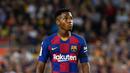 Ansu Fati menjadi berhasil mencetak gol saat Barcelona melawan Inter Milan di laga Liga Champions, saat itu usianya baru 17 tahun 40 hari. (AFP/Pau Barrena)