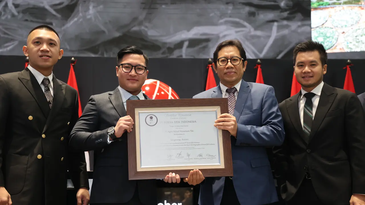 Pencatatan perdana saham PT Agro Bahari Nusantara Tbk (UDNG) pada Selasa, 31 Oktober 2023. (Foto: BEI)