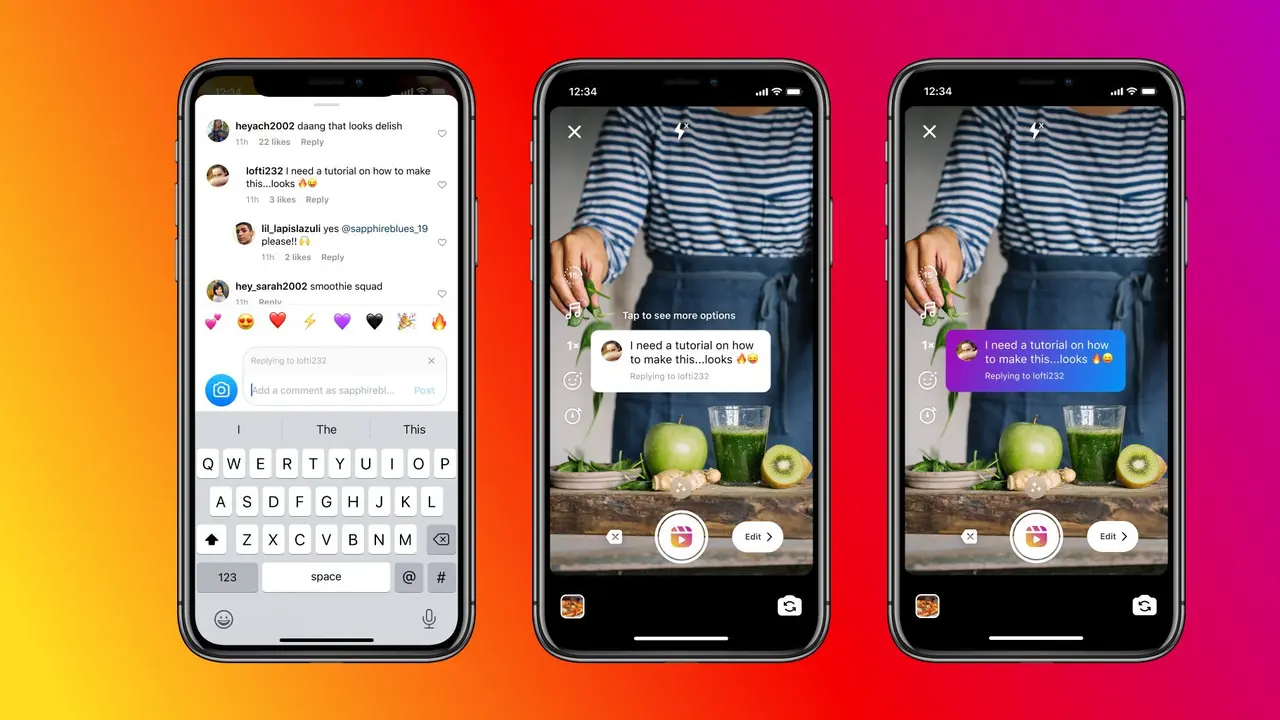 Fitur membalas komentar Instagram melalui Reels (Dok. Instagram)