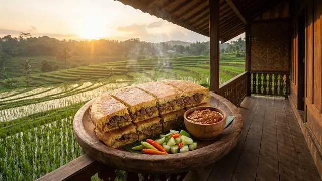 Ilustrasi Martabak Rendang/Gemini AI