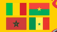 Piala Dunia U-17 - Bendera Negara Mali, Burkina Faso, Maroko, dan Senegal (Bola.com/Adreanus Titus)