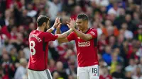 Manchester United menang atas Nottingham Forest dengan skor 3-2. (AP Photo/Jon Super)