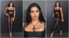 Foto kolase aktris Amerika Serikat Lourdes Leon saat tiba pada pembukaan pameran Thierry Mugler: Couturissime di Brooklyn Museum, Brooklyn, New York City, Amerika Serikat, 15 November 2022. (ANGELA WEISS/AFP)