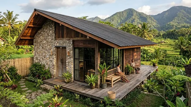 Model Rumah Minimalis dengan Atap Miring Minimalis Kekinian