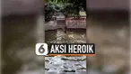 Seorang pria mengerjai anjing kesayangannya dengan cara berpura-pura tenggelam sambil memanggil nama anjing itu. Mendengar sang majikan meminta bantuan, anjing bergegas menyelamatkan. Begini aksinya heroiknya.