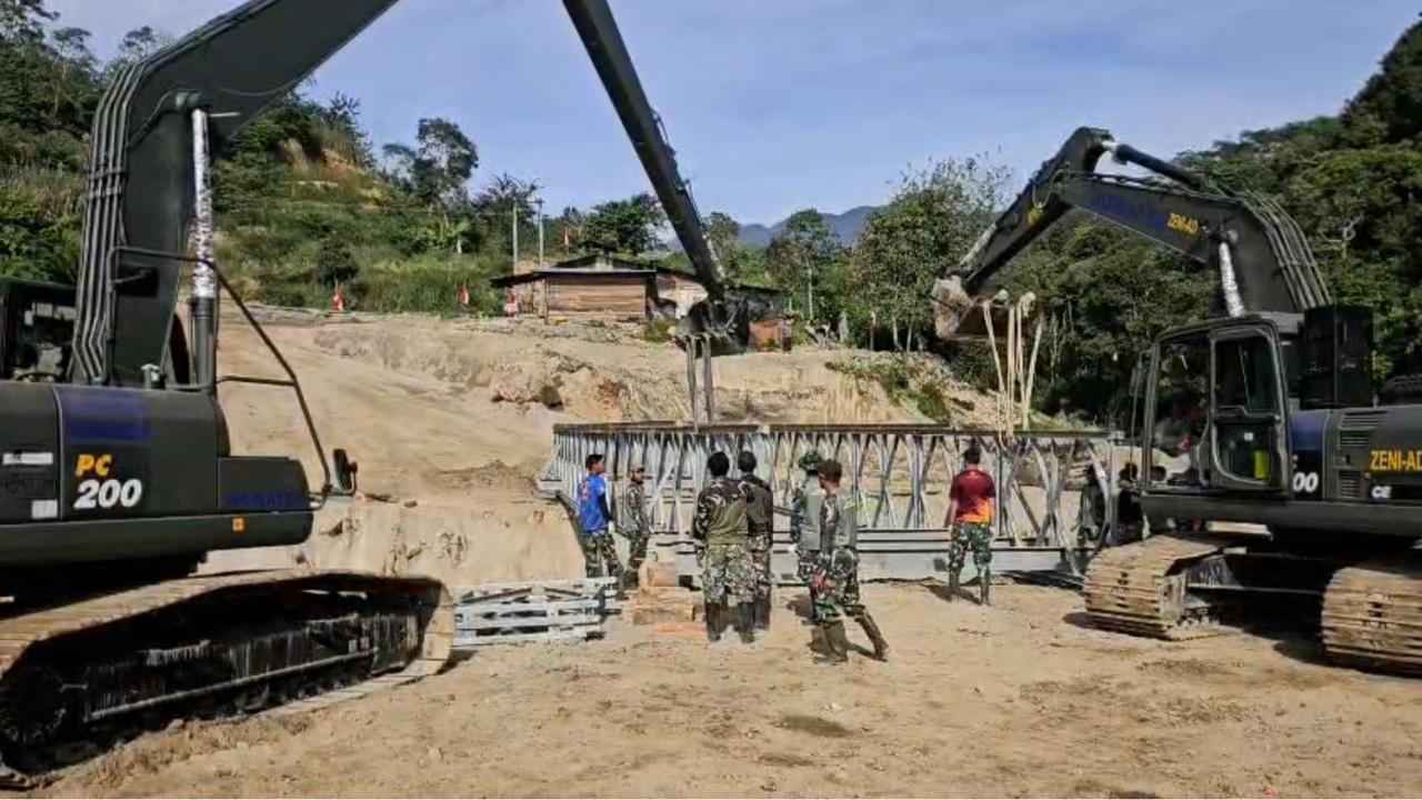 18 Jembatan Bailey di Aceh Rampung, Puluhan Titik Lain Masih Dikebut