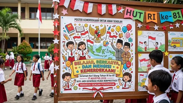 Poster Kemerdekaan 17 Agustus 1945 HUT RI Ke-81 (AI Generated)