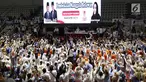 Suasana pembekalan relawan Prabowo-Sandi di Padepokan Silat Taman Mini Indonesia Indah, Jakarta, Jumat (15/3). Pembekalan kepada ratusan relawan tersebut dalam rangka persiapan memenangkan Prabowo-Sandi di Pilpres 2019. (Liputan6.com/Immanuel Antonius)