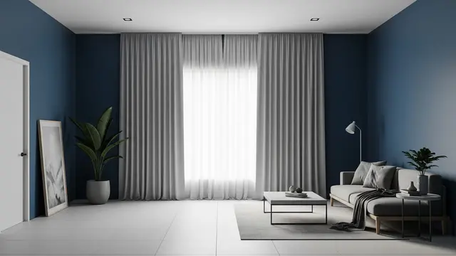 Warna Tirai yang Cocok untuk Tembok Biru - Abu-Abu
