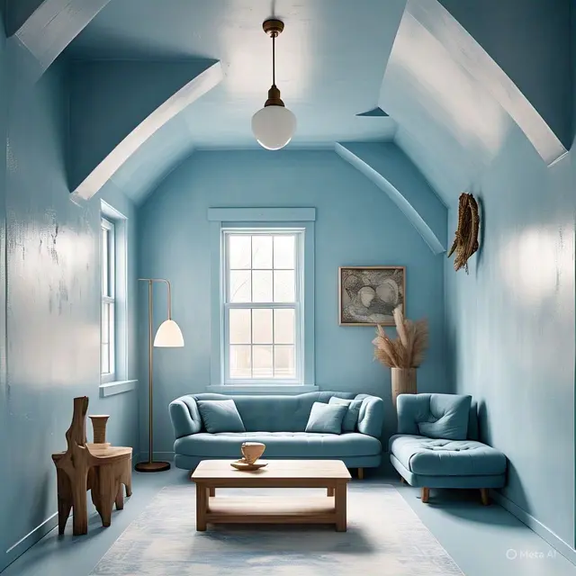 Inspirasi Warna Buat Ruangan Kecil, Warna Ice Blue / Biru Es. Foto: Meta AI